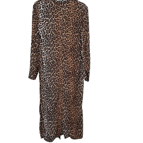 LPA Revolve Sienna Leopard Open Front Luxury Duster Coat Mob Wife Glam Small - Picture 2 of 10